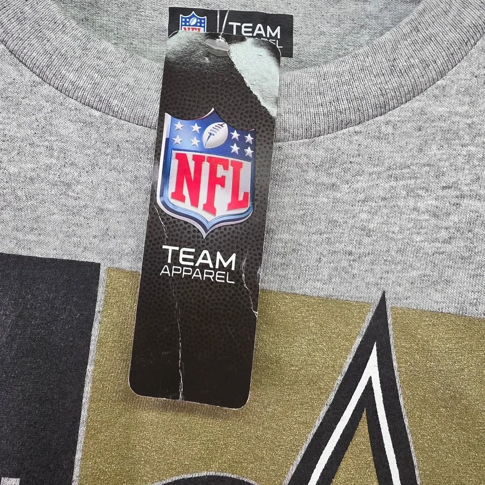 NWT M NFL Team Apparel New Orleans‎ Saints Mens Gray Graphic T-Shirt